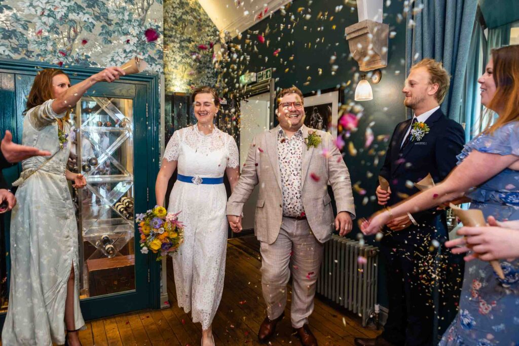 Confetti at The Hare and Hounds Tetbury Wedding Photography