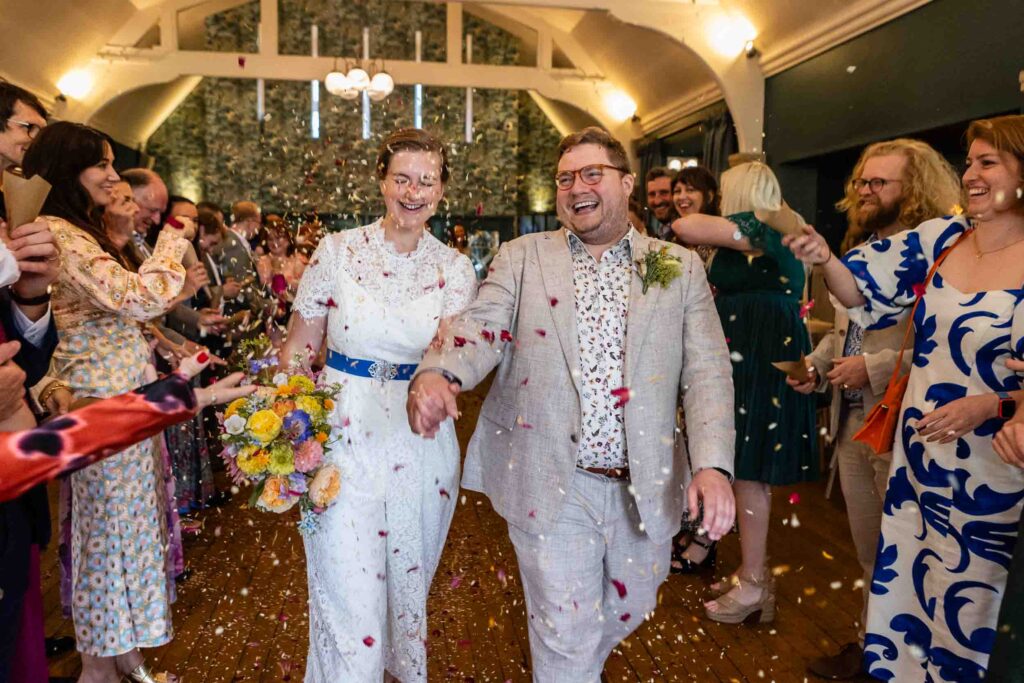 Confetti Photo at The Hare and Hounds Tetbury Wedding