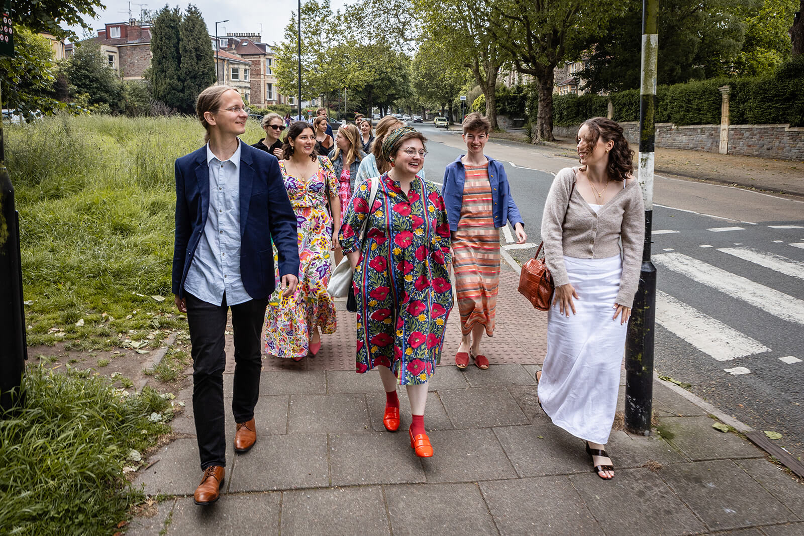 Wedding guests walking outside | Wedding Photographer Bristol