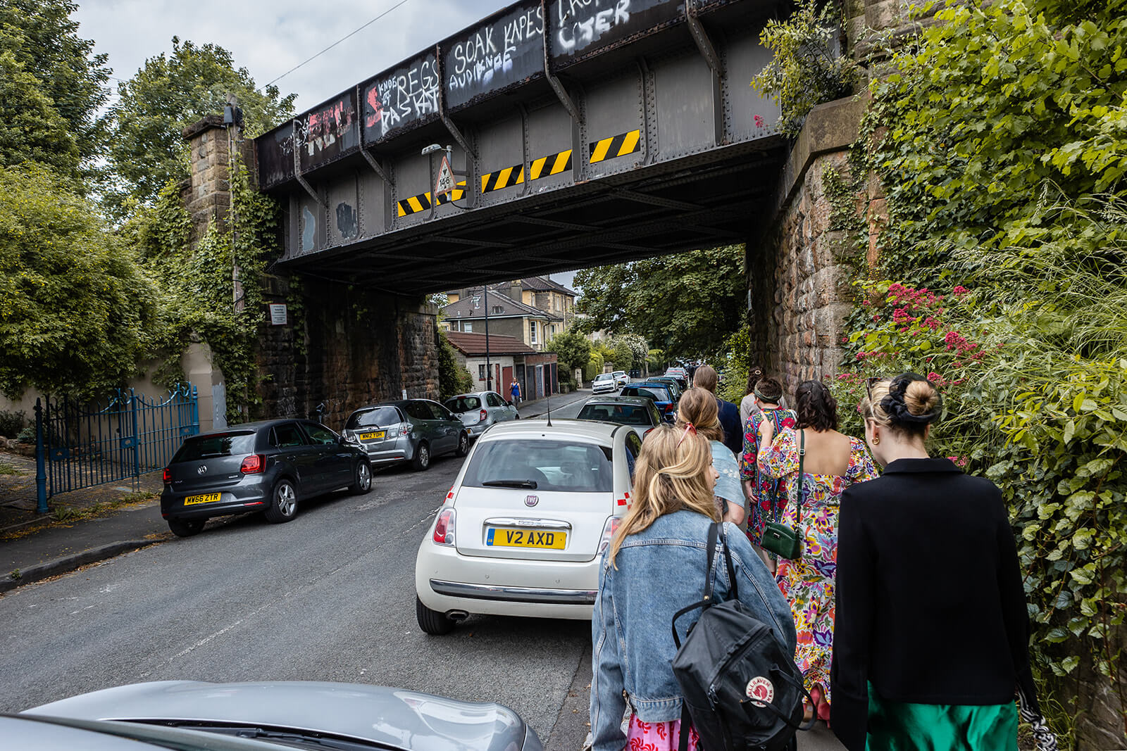 Wedding guests walking outside | Wedding Photographer Bristol