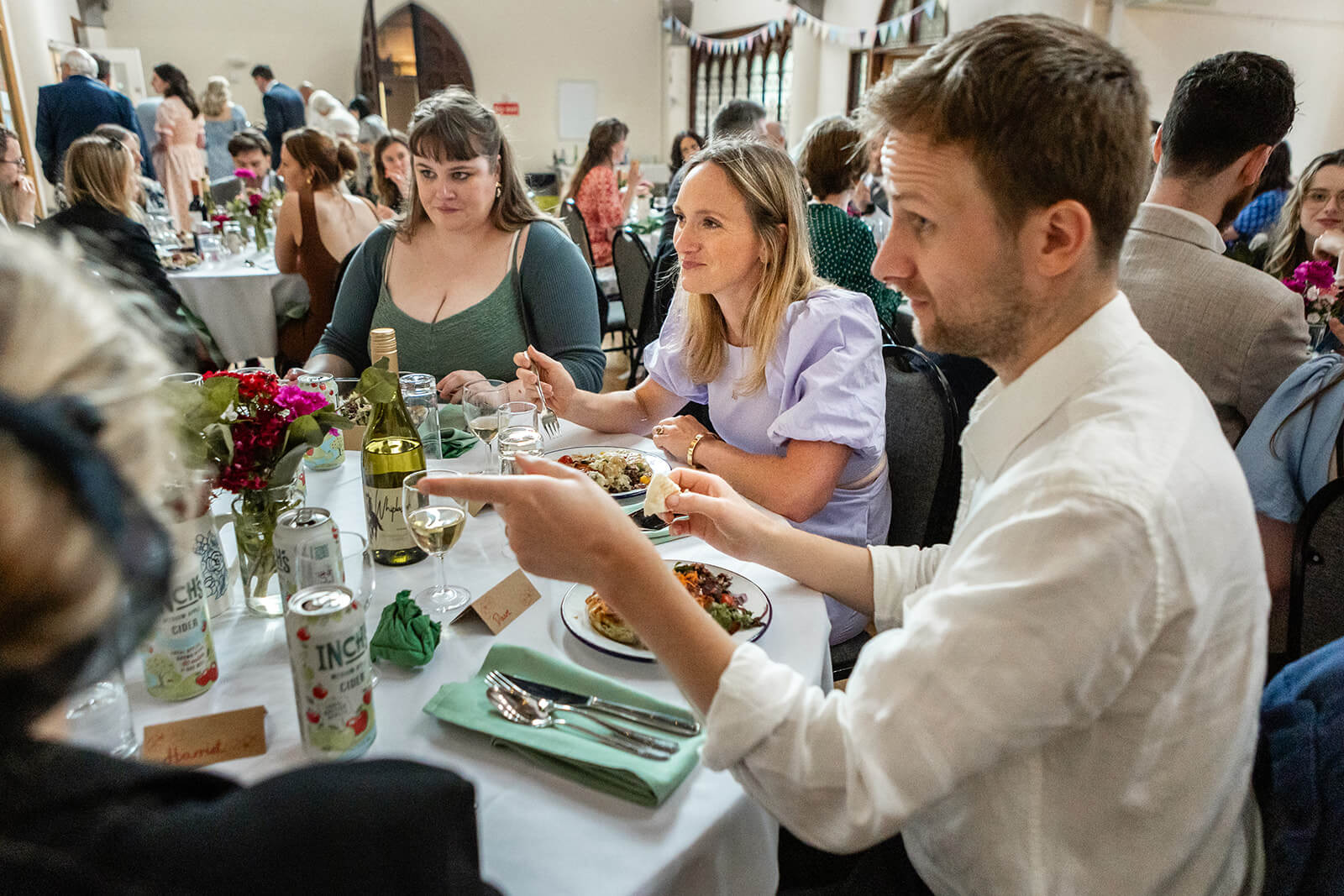 Wedding guests at the Elmgrove Centre Bristol| Wedding Photographer