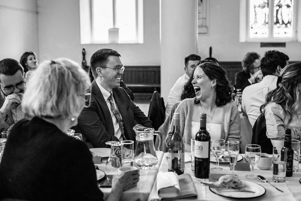 Wedding guests at the Elmgrove Centre Bristol| Wedding Photographer