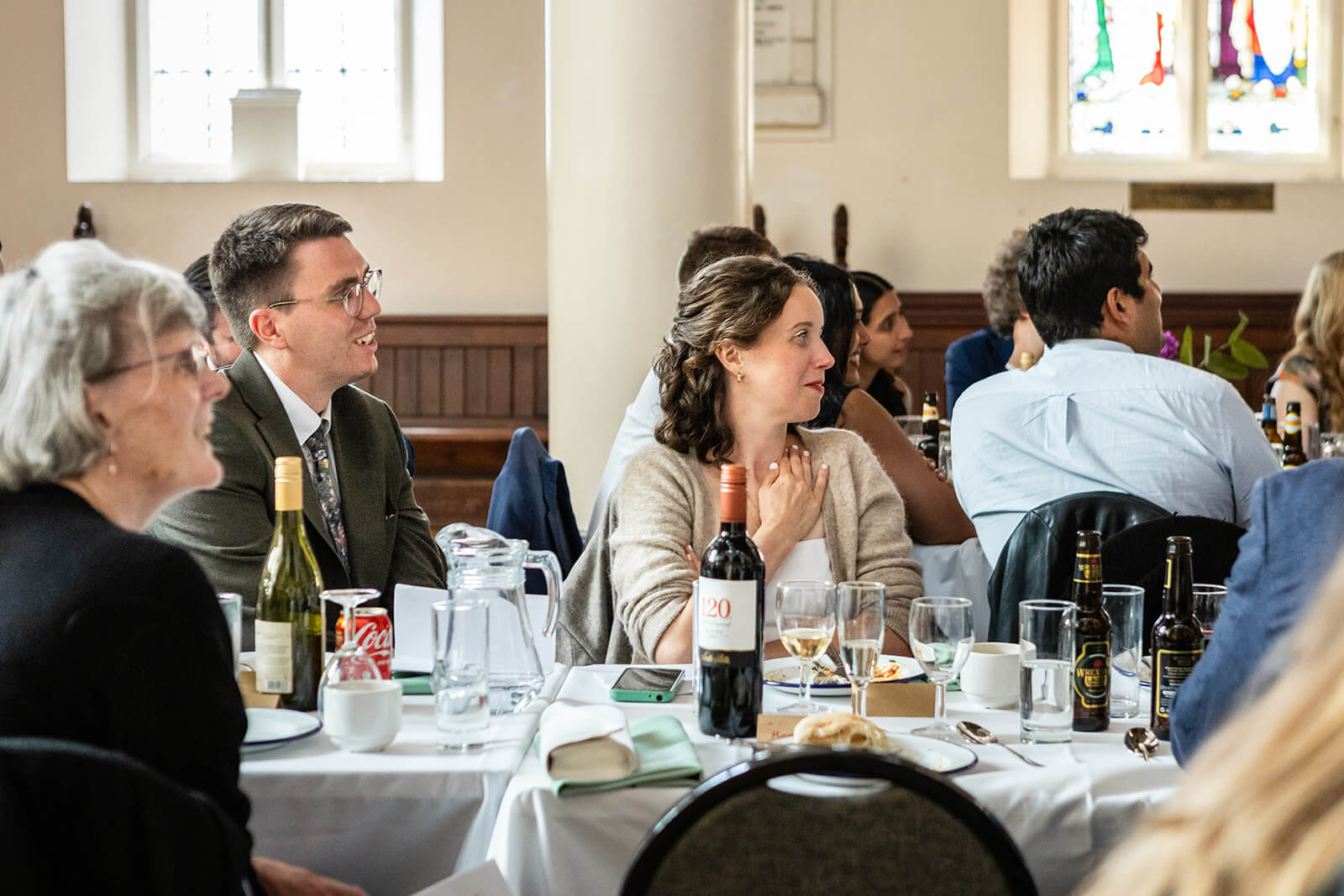 Wedding guests at the Elmgrove Centre Bristol| Wedding Photographer