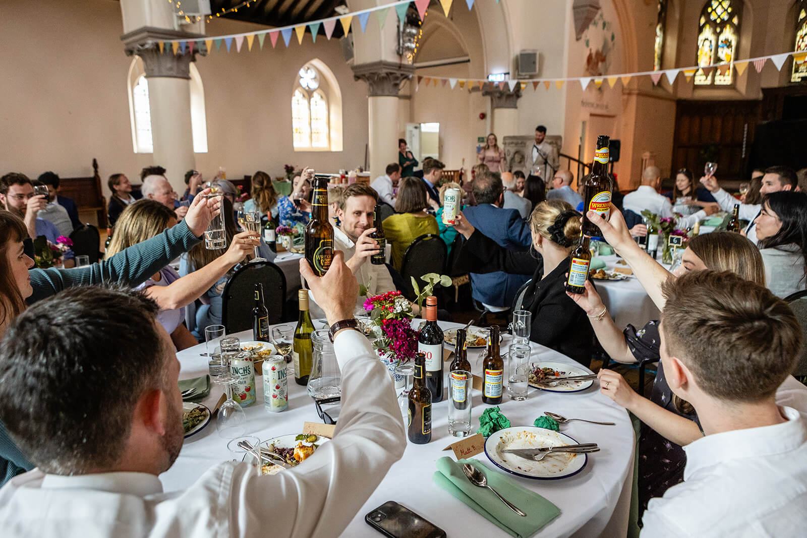 Wedding guests at the Elmgrove Centre Bristol| Wedding Photographer