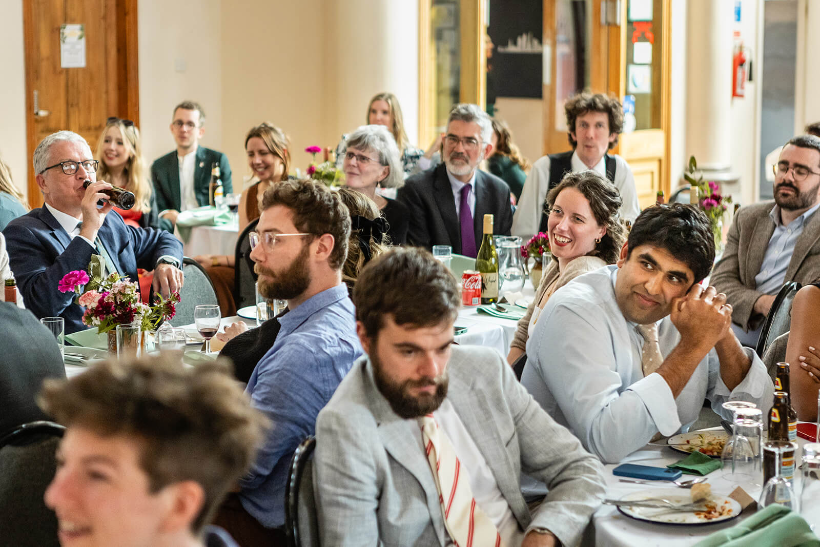 Wedding guests at the Elmgrove Centre Bristol| Wedding Photographer