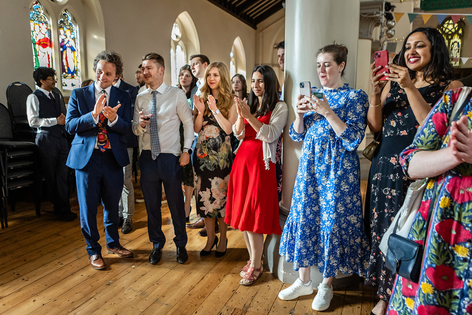 Wedding guests at the Elmgrove Centre Bristol| Wedding Photographer