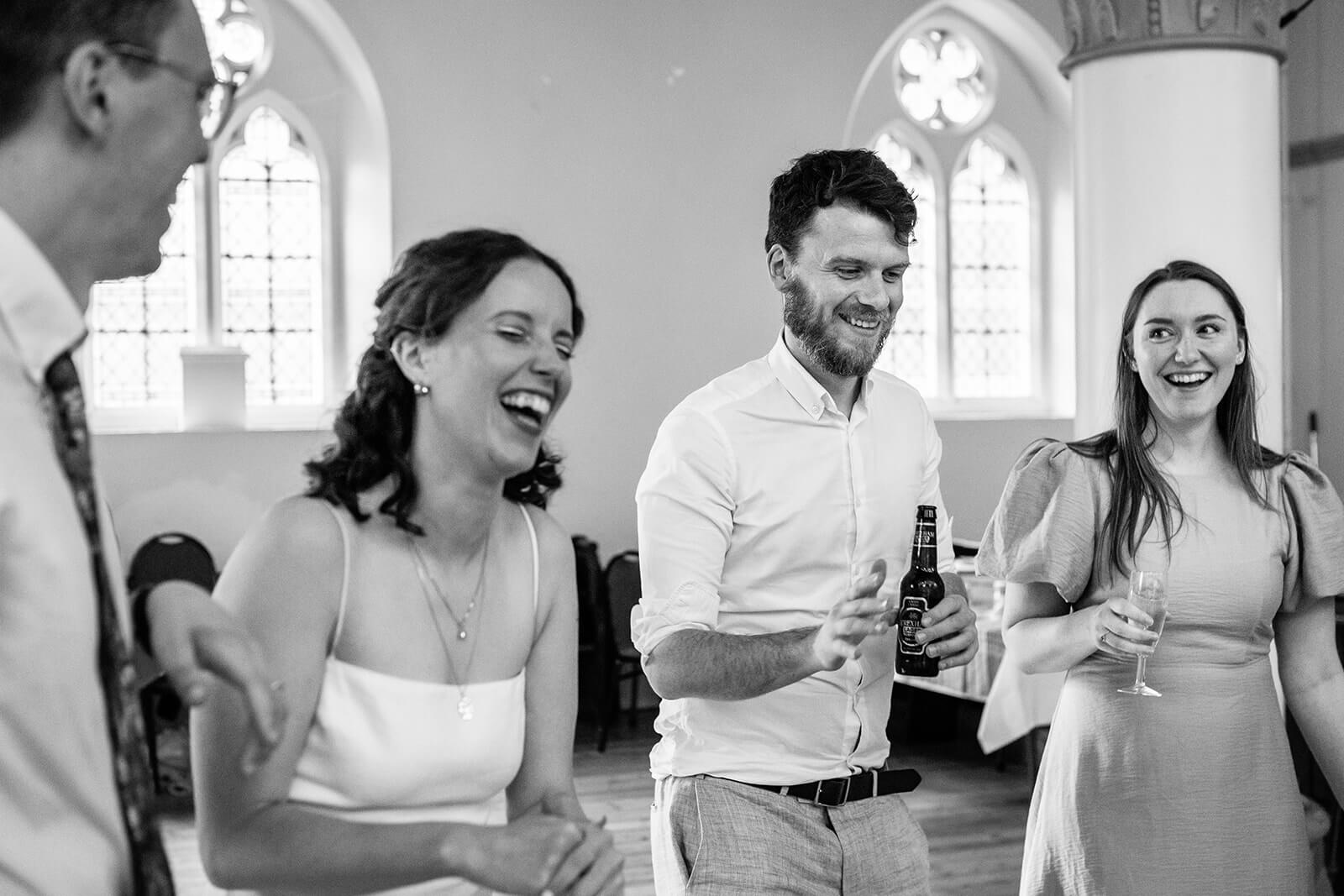 Wedding guests at the Elmgrove Centre Bristol| Wedding Photographer