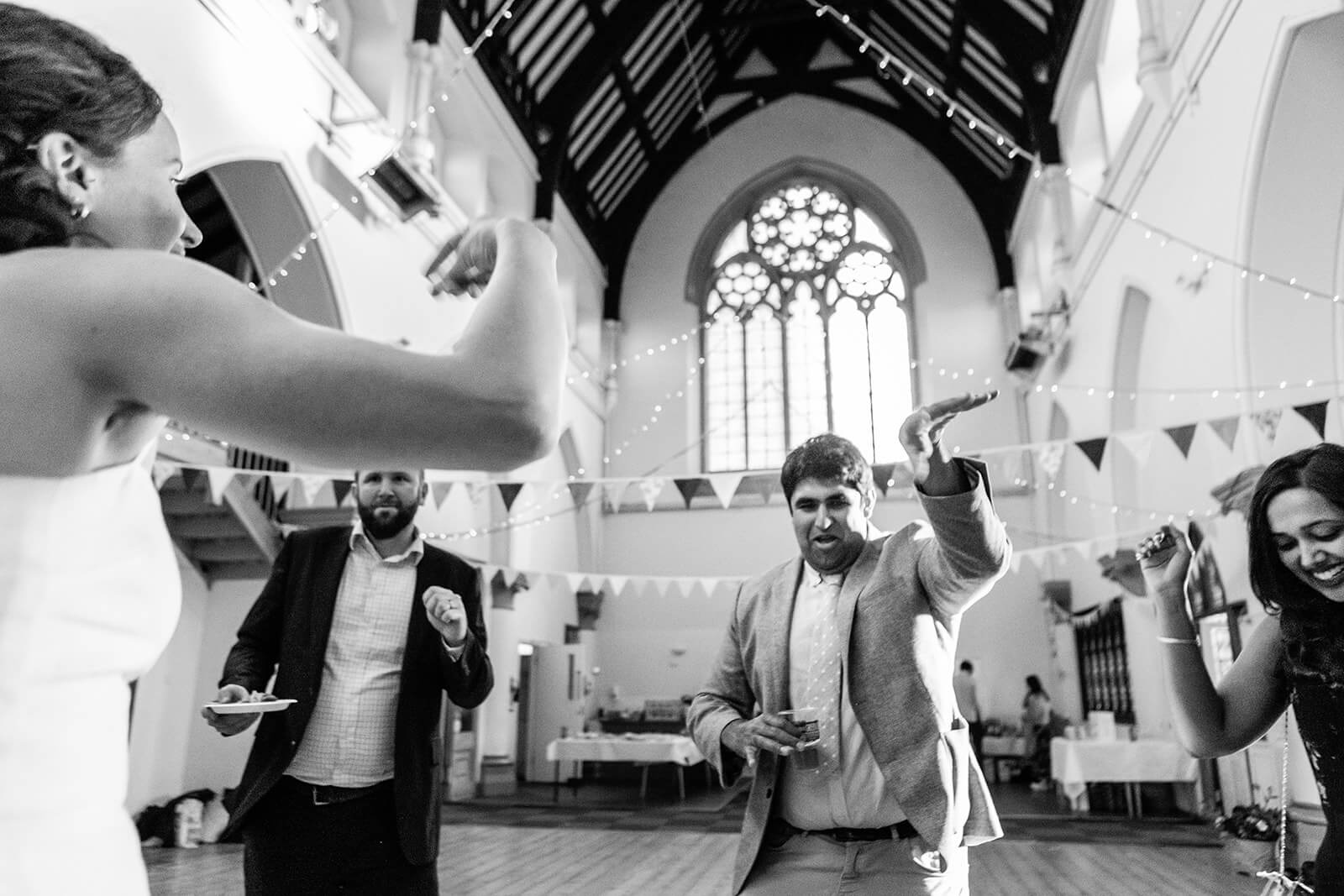 Wedding guests at the Elmgrove Centre Bristol| Wedding Photographer
