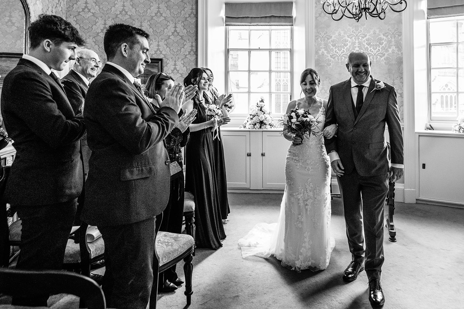 Bride and Groom getting married in the Abbey View room | Guildhall Bath Wedding photos