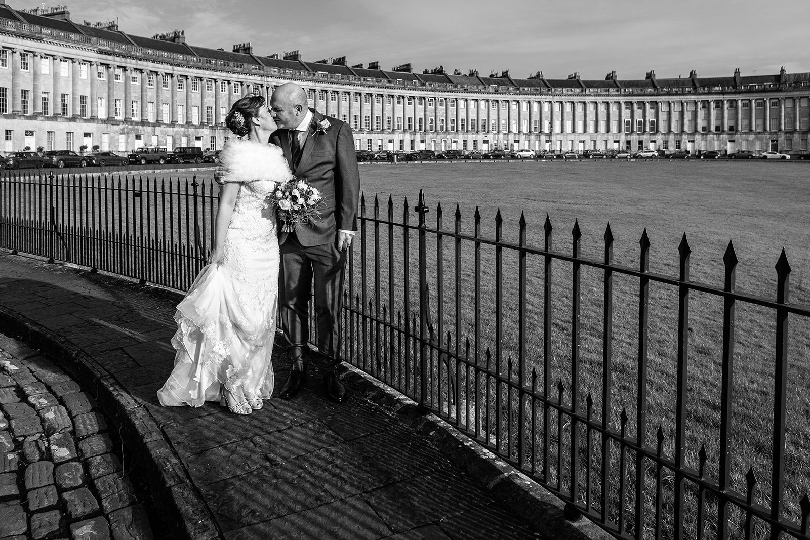 Wedding couple portrait at The Royal Crescent Hotel Bath | Guildhall Bath Wedding photos