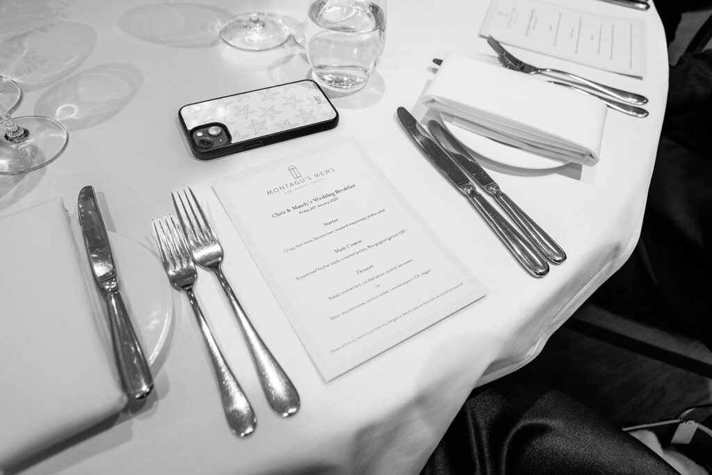View of a wedding reception table at The Royal Crescent Hotel Bath | Guildhall Bath Wedding photos