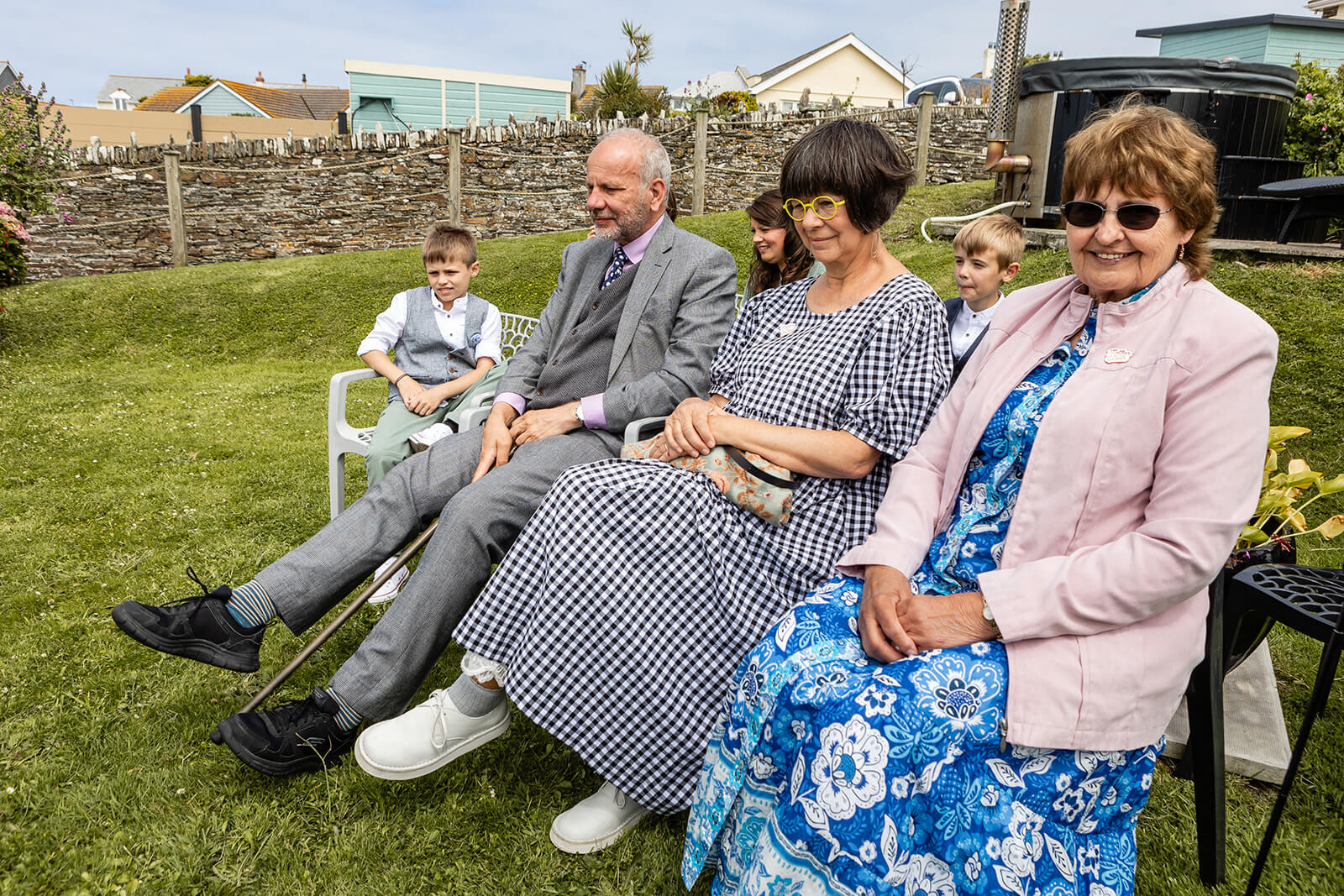 Wedding guests at a coastal wedding | Rose Dedman Wedding Photographer UK
