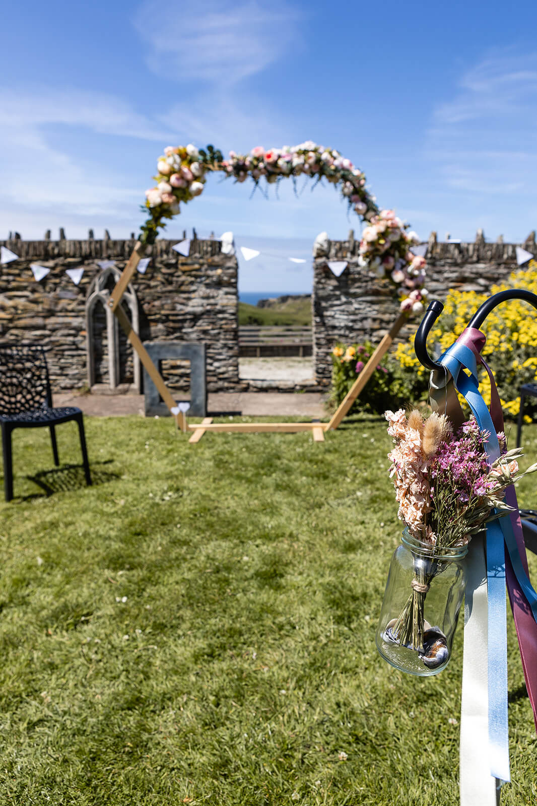 Wedding flowers coastal wedding | Rose Dedman Wedding Photographer UK