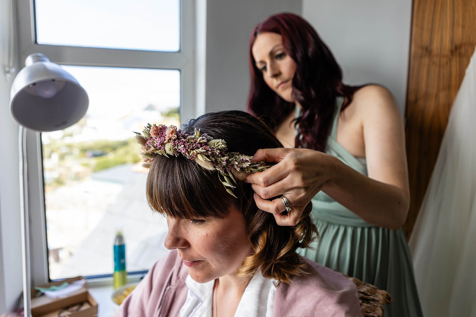 Bridal prep coastal wedding | Rose Dedman Wedding Photographer UK