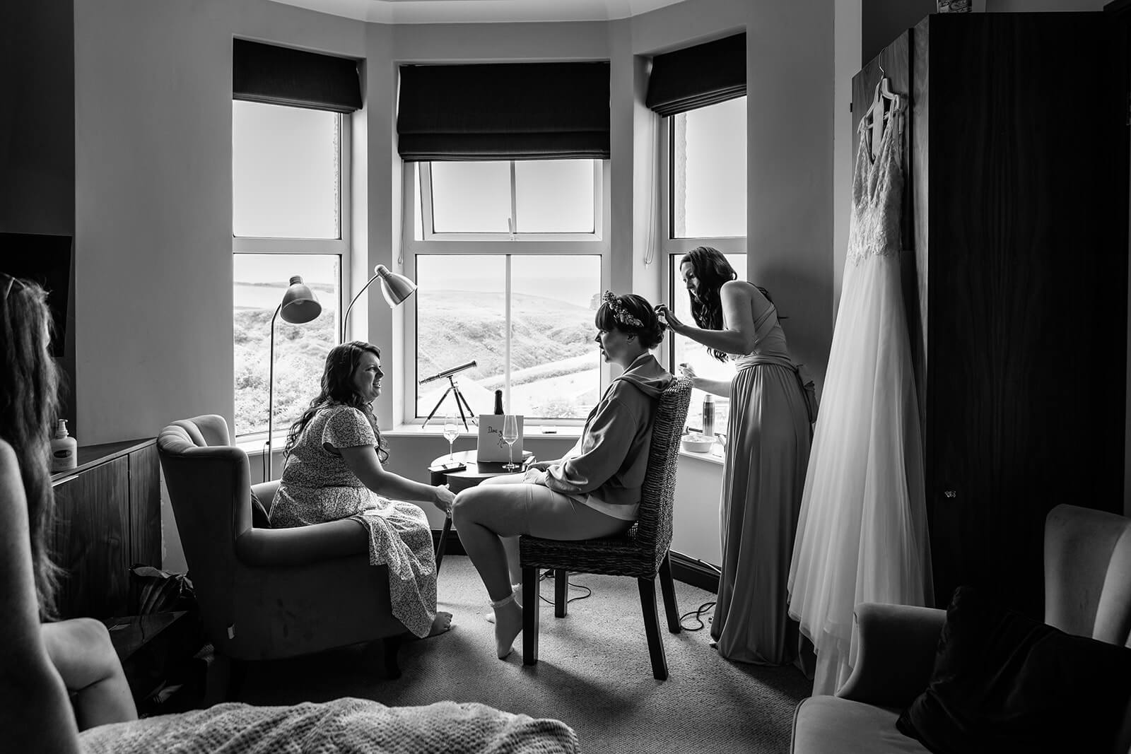 Bridal prep coastal wedding | Rose Dedman Wedding Photographer UK