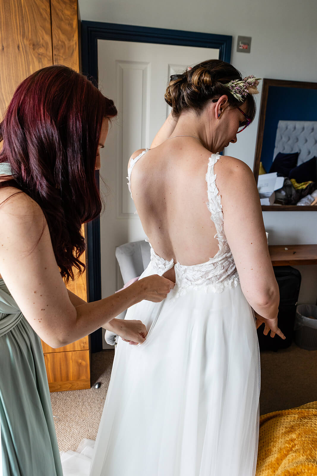 Bridal prep coastal wedding | Rose Dedman Wedding Photographer UK