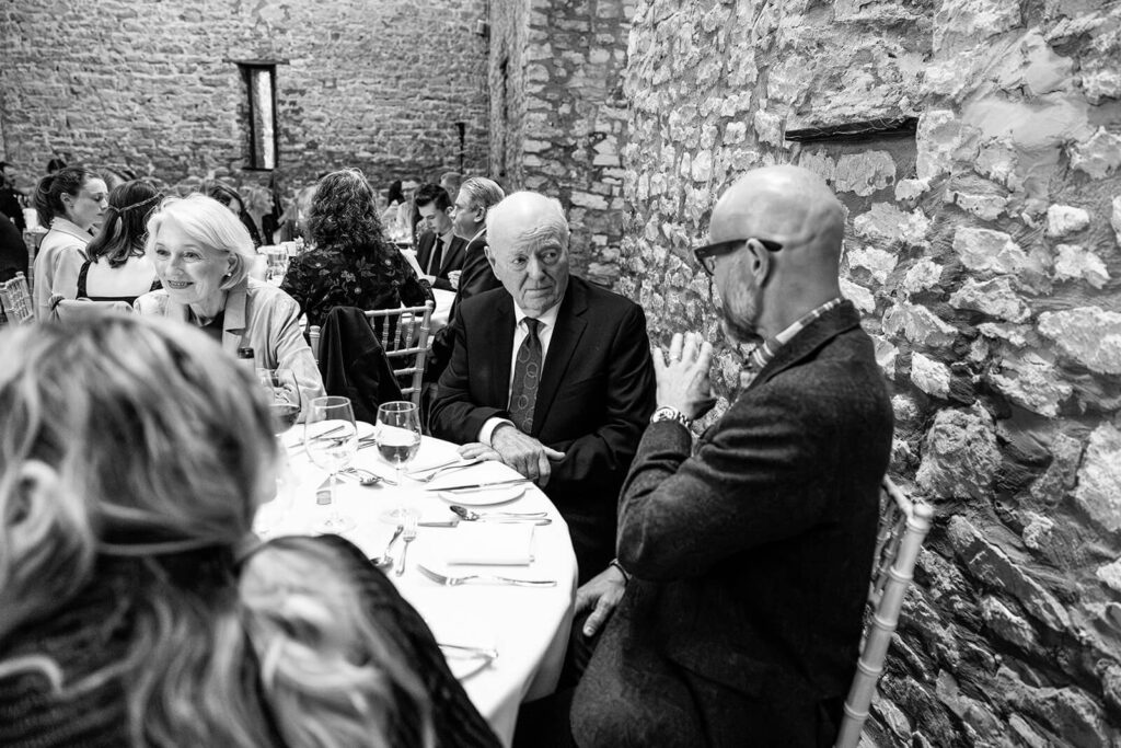 Wedding reception with guests | Priston Mill wedding photographer