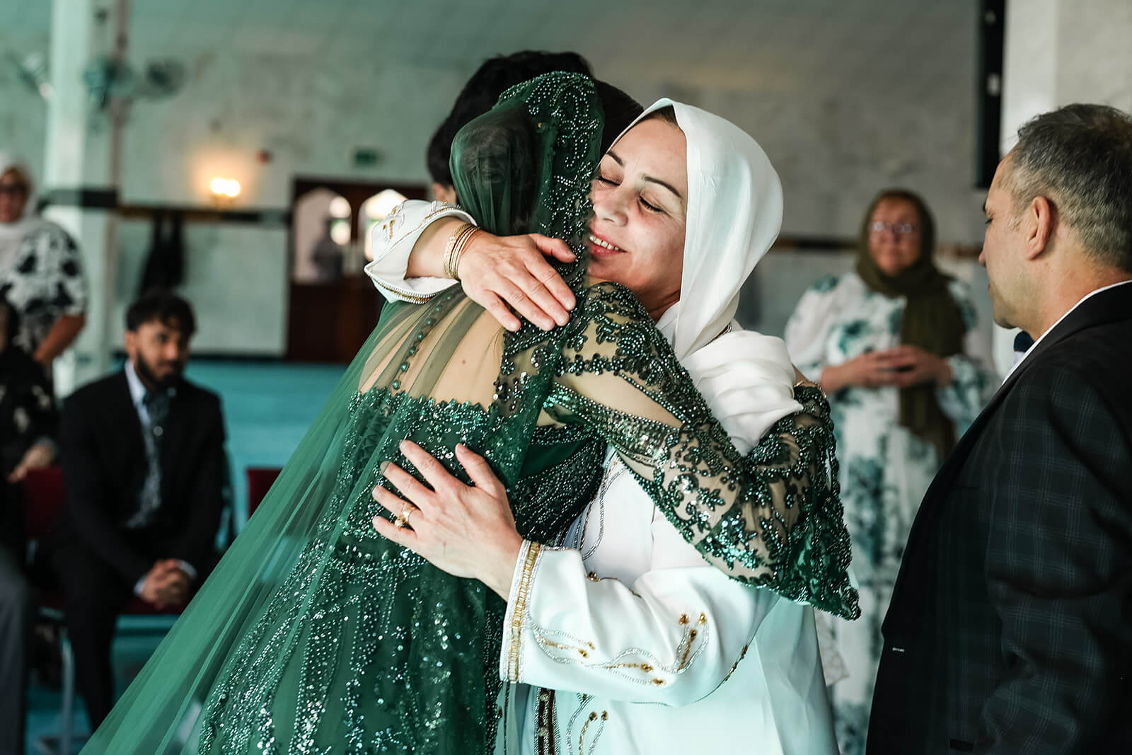 Joyful Nikkah wedding ceremony with family blessing at Oxford Central Mosque