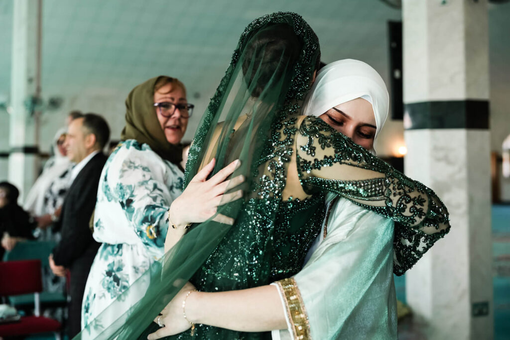 Joyful Nikkah wedding ceremony with family blessing at Oxford Central Mosque