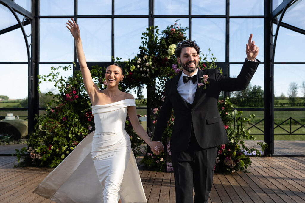 Couple celebrating at their wedding ceremony